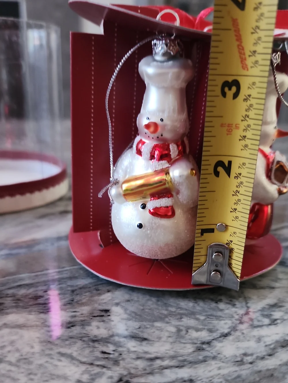 Williams-Sonoma Snowman Chef Ornaments Set Of Four NIB!
